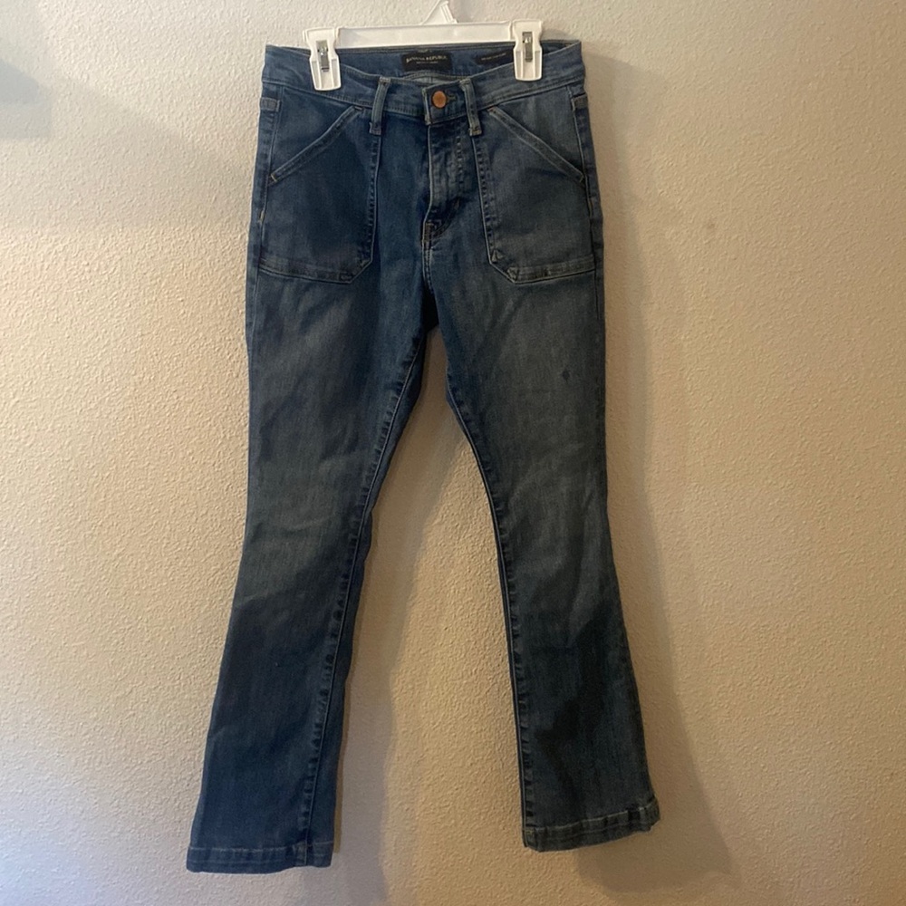 Banana Republic mid rise crop flare jeans size 25